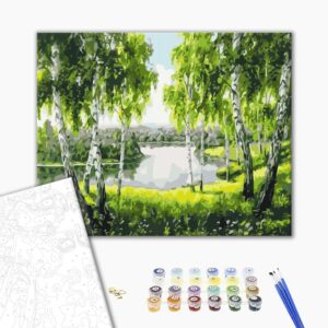 Malowanie po numerach Brzoza od dzieciństwa