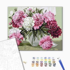 Malowanie po numerach Bukiet domowych piwonii