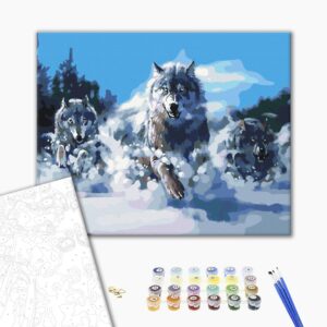 Malowanie po numerach Wilki w ruchu