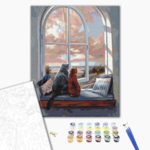 Malowanie po numerach Krajobraz dla kotów