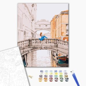 Malowanie po numerach Dziewczyna na moście Wenecja