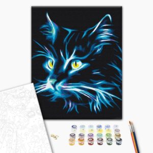 Malowanie po numerach neonowy kot