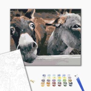 Malowanie po numerach osły na ranczo