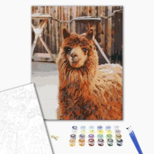 Malowanie po numerach Lama na farmie.