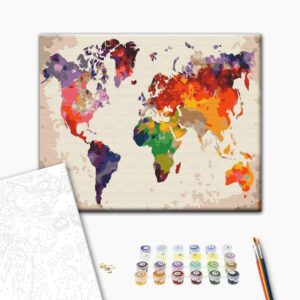 Malowanie po numerach Kolorowa mapa