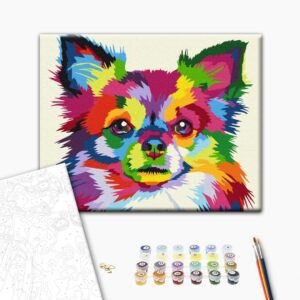 Malowanie po numerach Wielobarwny pies