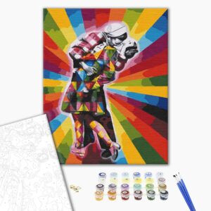 Malowanie po numerach Pocałunek pop art.