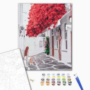 Malowanie po numerach Jasna Bougainvilia.