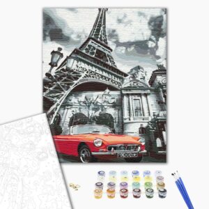 Malowanie po numerach Czerwony kolor Paryża