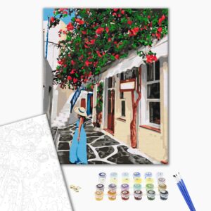 Malowanie po numerach Pani w Grecji.