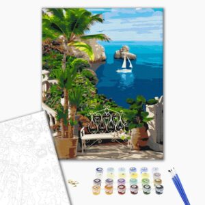 Malowanie po numerach Odpoczynek pod palmami