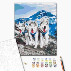 Malowanie po numerach Przyjaciele husky