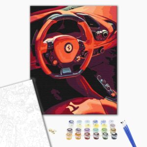 Malowanie po numerach Za kierownicą Ferrari.
