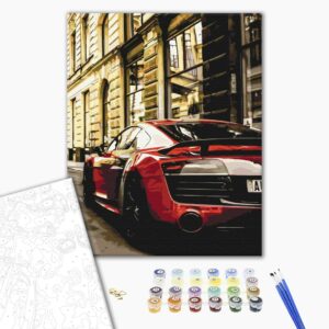 Malowanie po numerach Jasny Porsche.