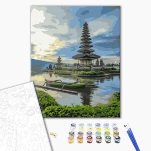 Malowanie po numerach Świątynia Ulong Danu. Bali.