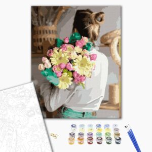 Malowanie po numerach Dziewczyna z bukietem