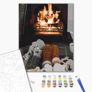 Malowanie po numerach Przytulność przy kominku