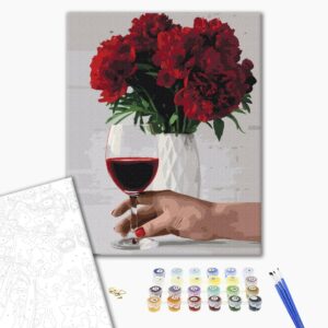 Malowanie po numerach Wino z piwonii
