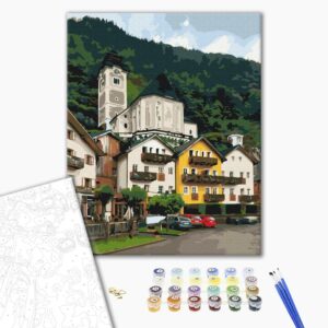 Malowanie po numerach Górskie miasteczko