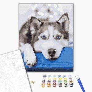 Malowanie po numerach Husky w oczekiwaniu