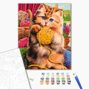 Malowanie po numerach Kotek z piłką