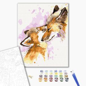 Malowanie po numerach Kochające lisy