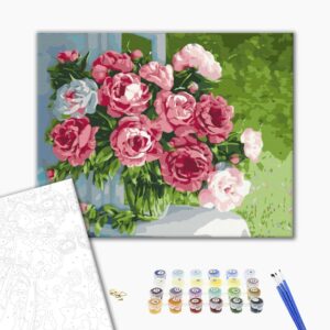 Malowanie po numerach Domowe piwonie