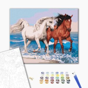 Malowanie po numerach Konie na wybrzeżu
