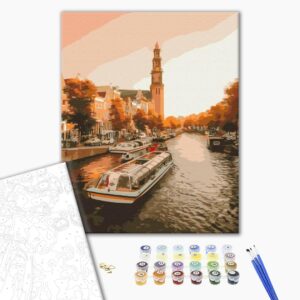 Malowanie po numerach Wieczorny spacer Amsterdamem