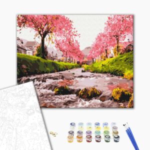 Malowanie po numerach Rzeka przy Sakurze