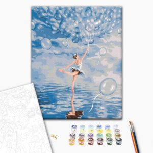 Malowanie po numerach Balerina w kolorach niebieskich