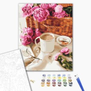 Malowanie po numerach Piwonie w koszyku