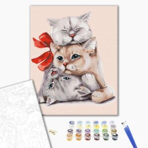 Malowanie po numerach Puszyste prezenty @Olha Vedutova