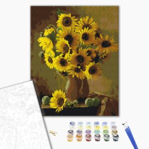 Malowanie po numerach Ciepłe słoneczniki