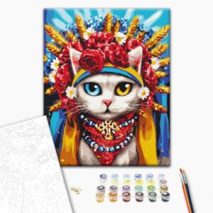 Malowanie po numerach Kotka ukrainka © Marianna Pashchuk