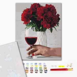 Malowanie po numerach Premium Wino z piwonii