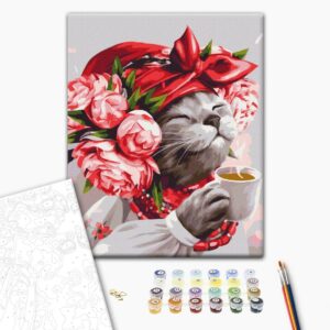 Malowanie po numerach Kotka, lubiąca domowe porządki  © Marianna Pashchuk