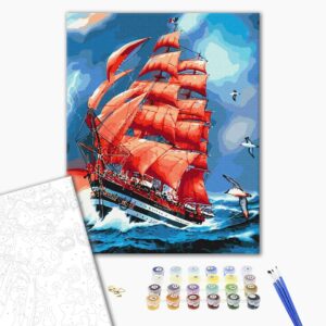 Malowanie po numerach Premium Szkarłatne żagle
