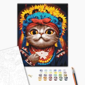 Malowanie po numerach Kotka Autorka ©Marianna Pashchuk