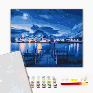 Malowanie po numerach Premium Odbicia zorzy polarnej