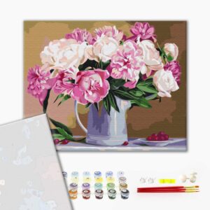 Malowanie po numerach Premium Martwa natura z piwoniami