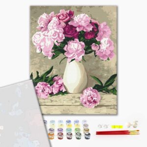Malowanie po numerach Premium Delikatne piwonie