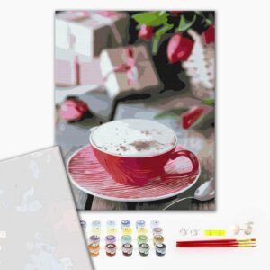 Malowanie po numerach Premium Filiżanka Cappuccino.