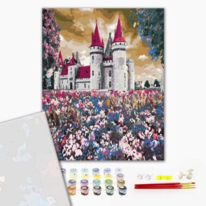 Malowanie po numerach Premium Zamek w polnych kwiatach