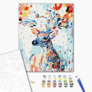 Malowanie po numerach Kolorowy jeleń.