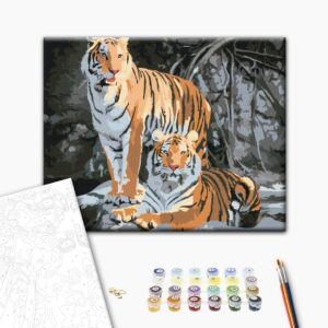 Malowanie po numerach Dzikie tygrysy