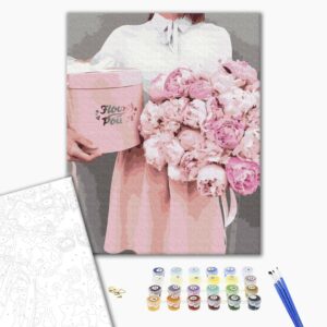 Malowanie po numerach Piwonie jako prezent