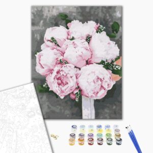 Malowanie po numerach Piwonie dla Panny Młodej