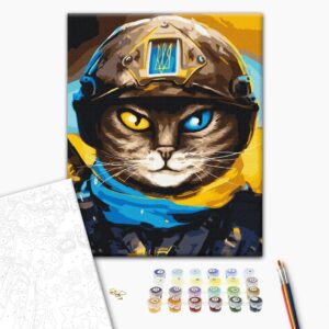 Malowanie po numerach Cat Defender © Marianna Pashchuk