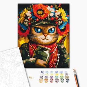 Malowanie po numerach Kotka Obrońca © Marianna Pashchuk